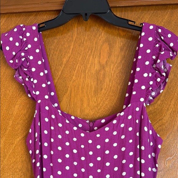LOFT Purple Ruched Ruffled Sundress - Picture 2 of 6